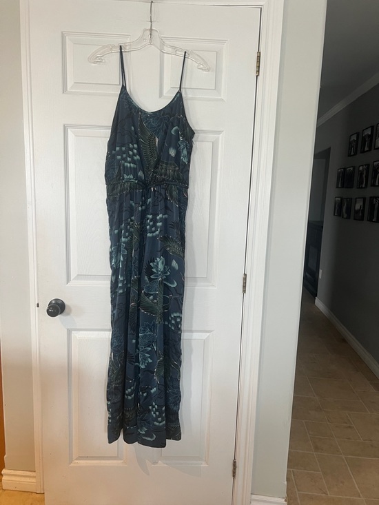 La Vie En Rose Other - La Vie En Rose Navy Floral jumpsuit with Teal Botanical Print